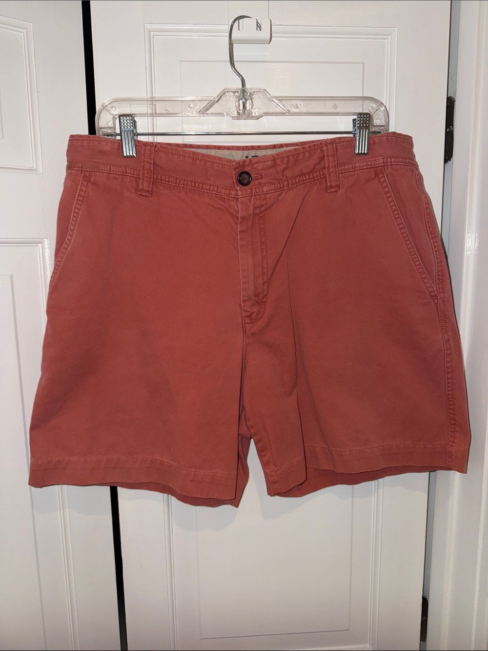 Izod Men's Flat Front Shorts in Salmon Color